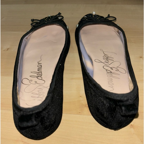 Libby Edelman Flat Black Velvet Ballet Flat Loafer size 6.5 - Picture 5 of 8